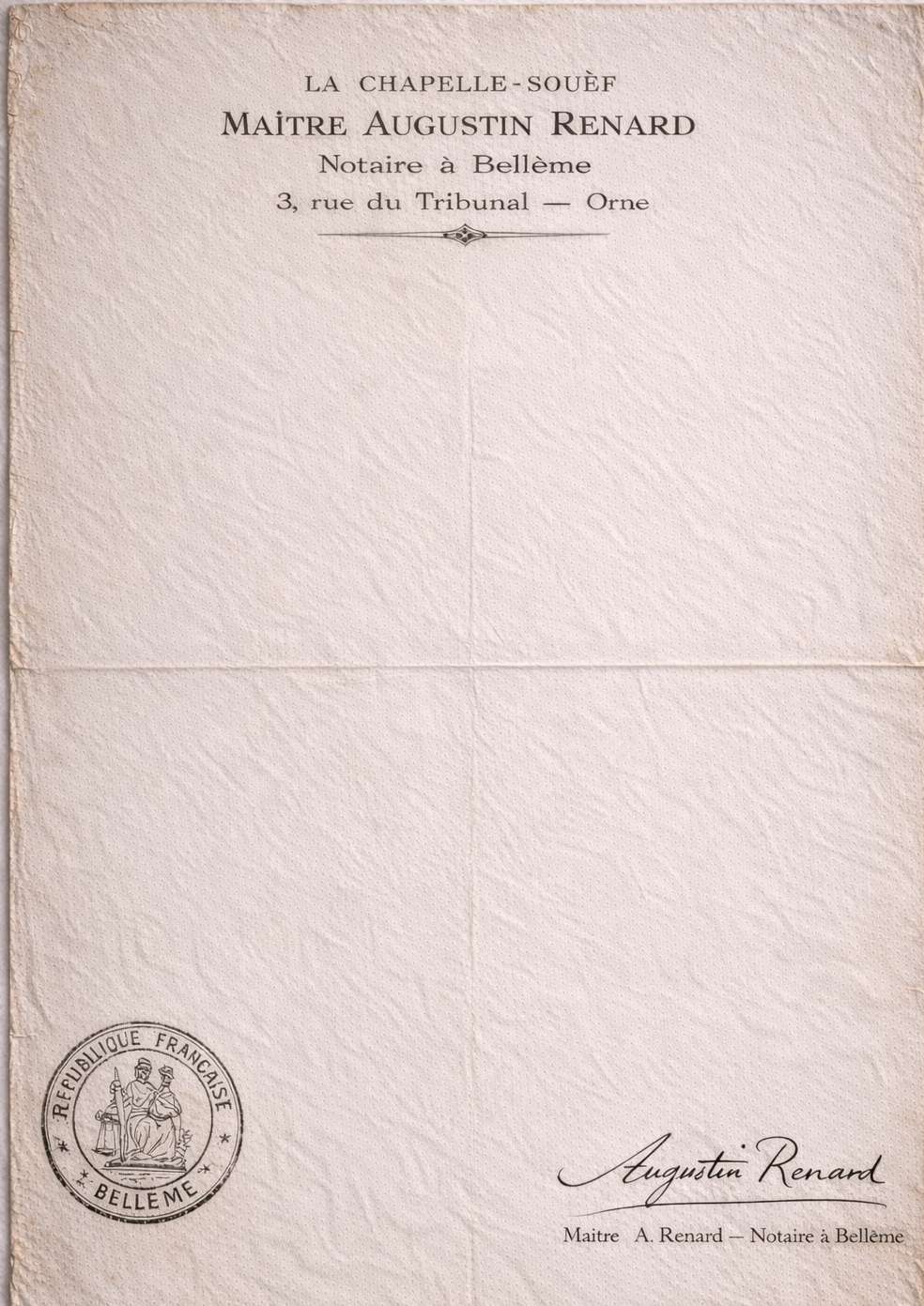 Lettre du notaire